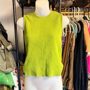 Y2K Lime Green Sleeveless Ribbed Top